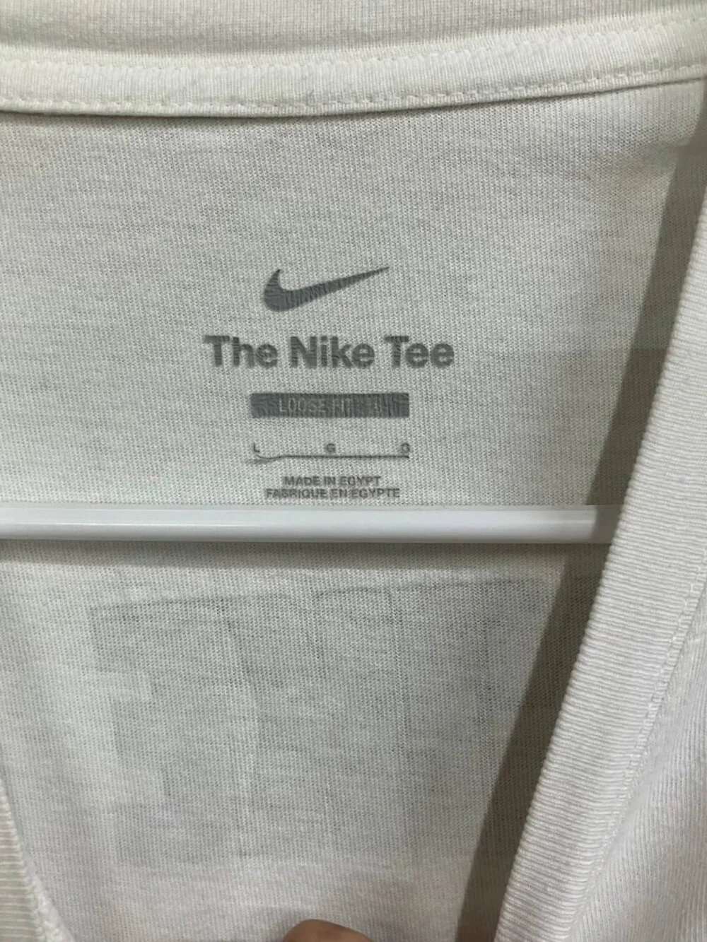 Nike Tee Shirt Men's Size Large White Graphic Logo Crew Neck Short Sleeves